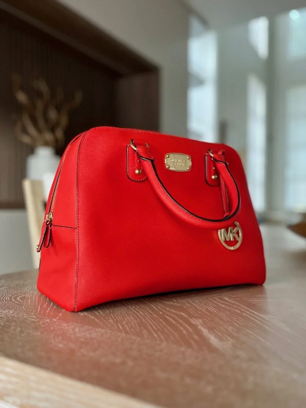 Michael Kors MK Signature Large Tangerine Satchel